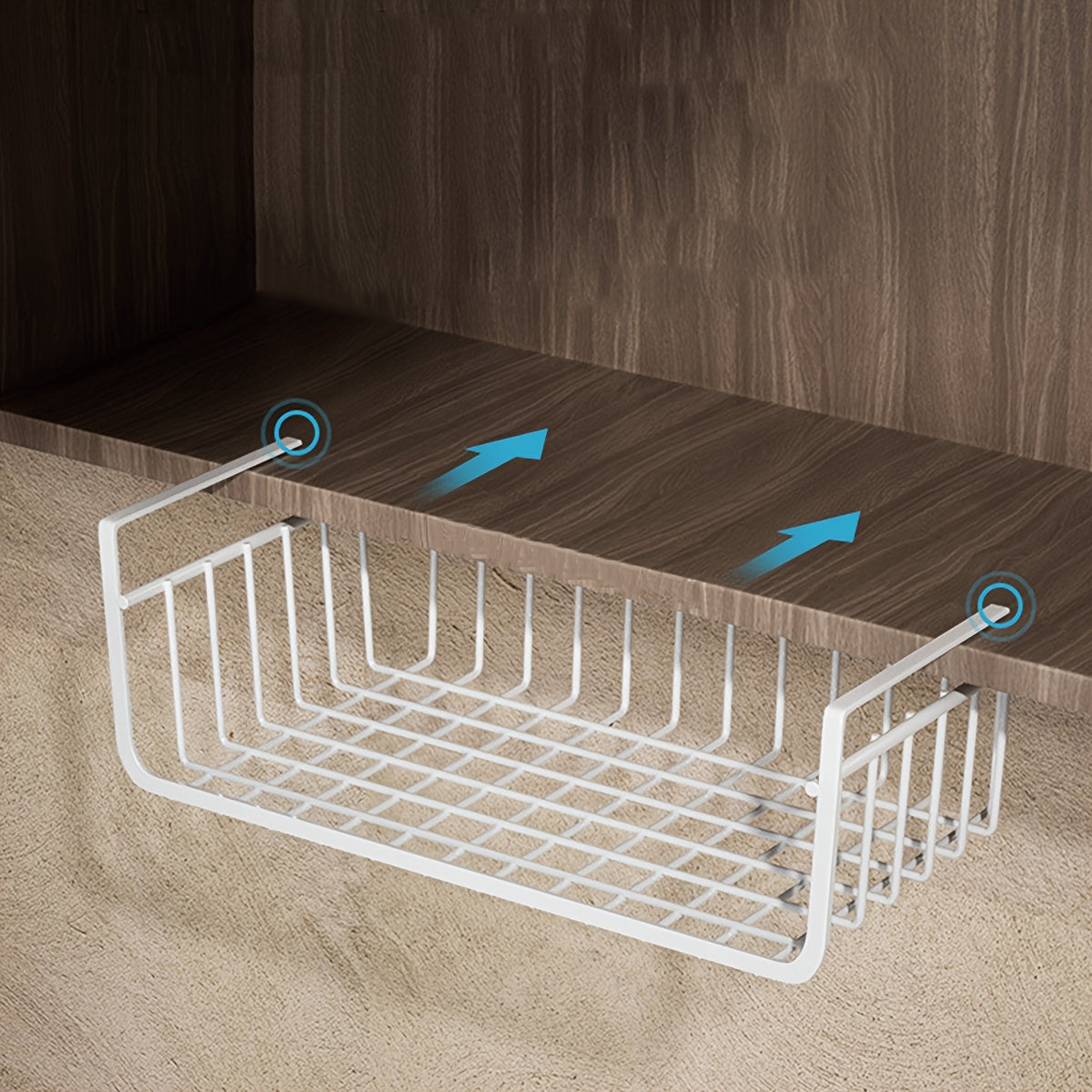 Estante de almacenamiento colgante de metal para cocina y armario, organizador de estantes abiertos sin taladro