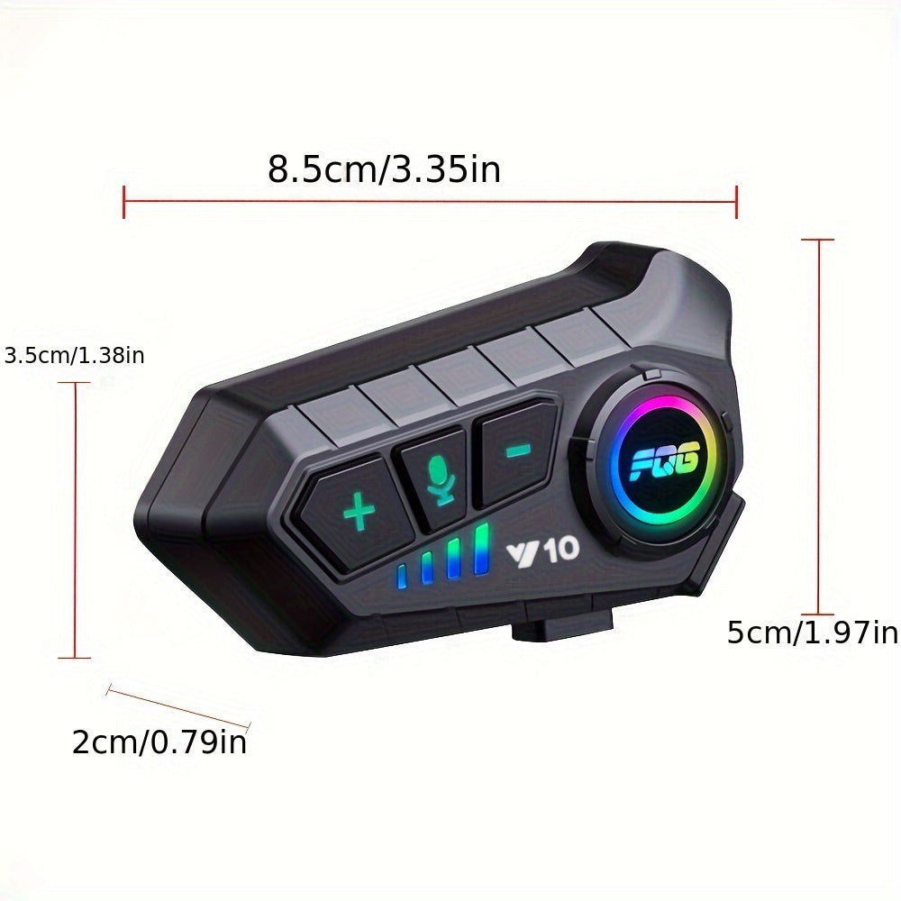 Motorcycle Helmet Headset Wireless 5.3 Type-C Jack Call Control Plastic Rechargeable