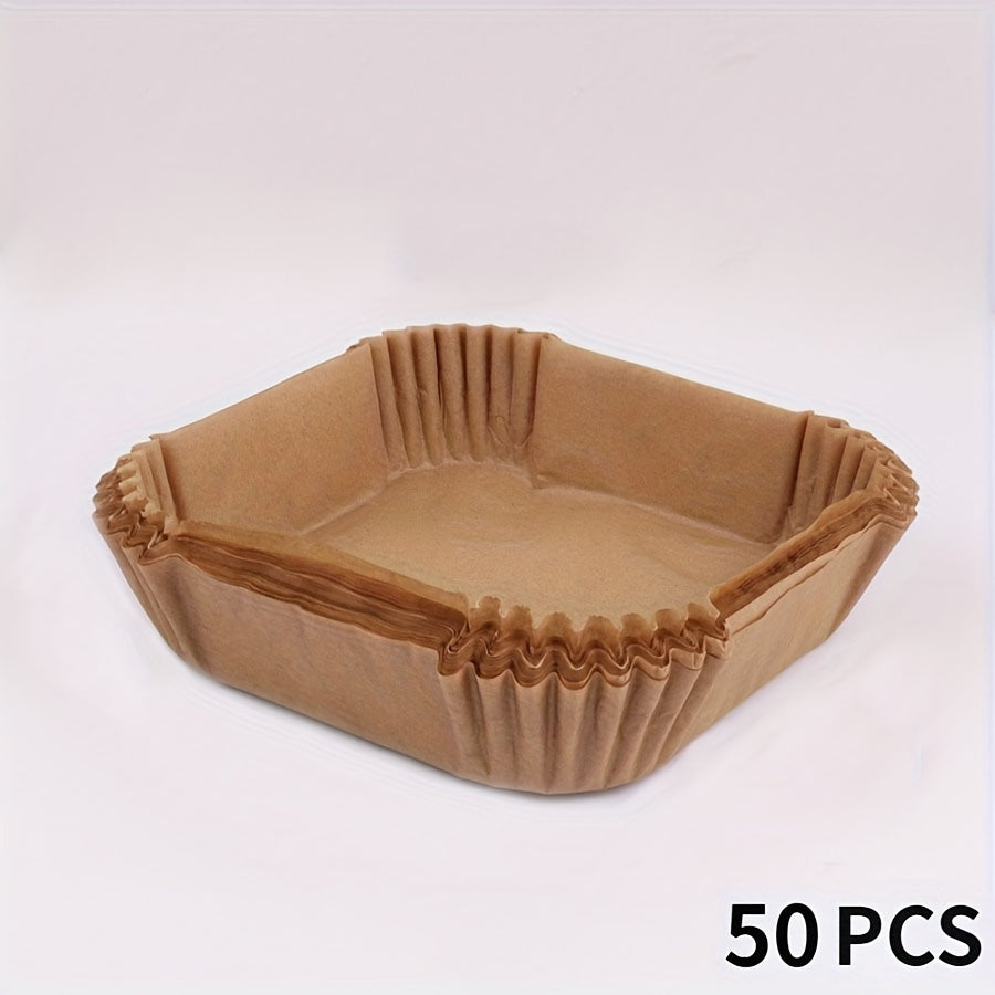 50 шт. антипригарных квадратных подложек для аэрогриля для выпечки, запекания, микроволновки