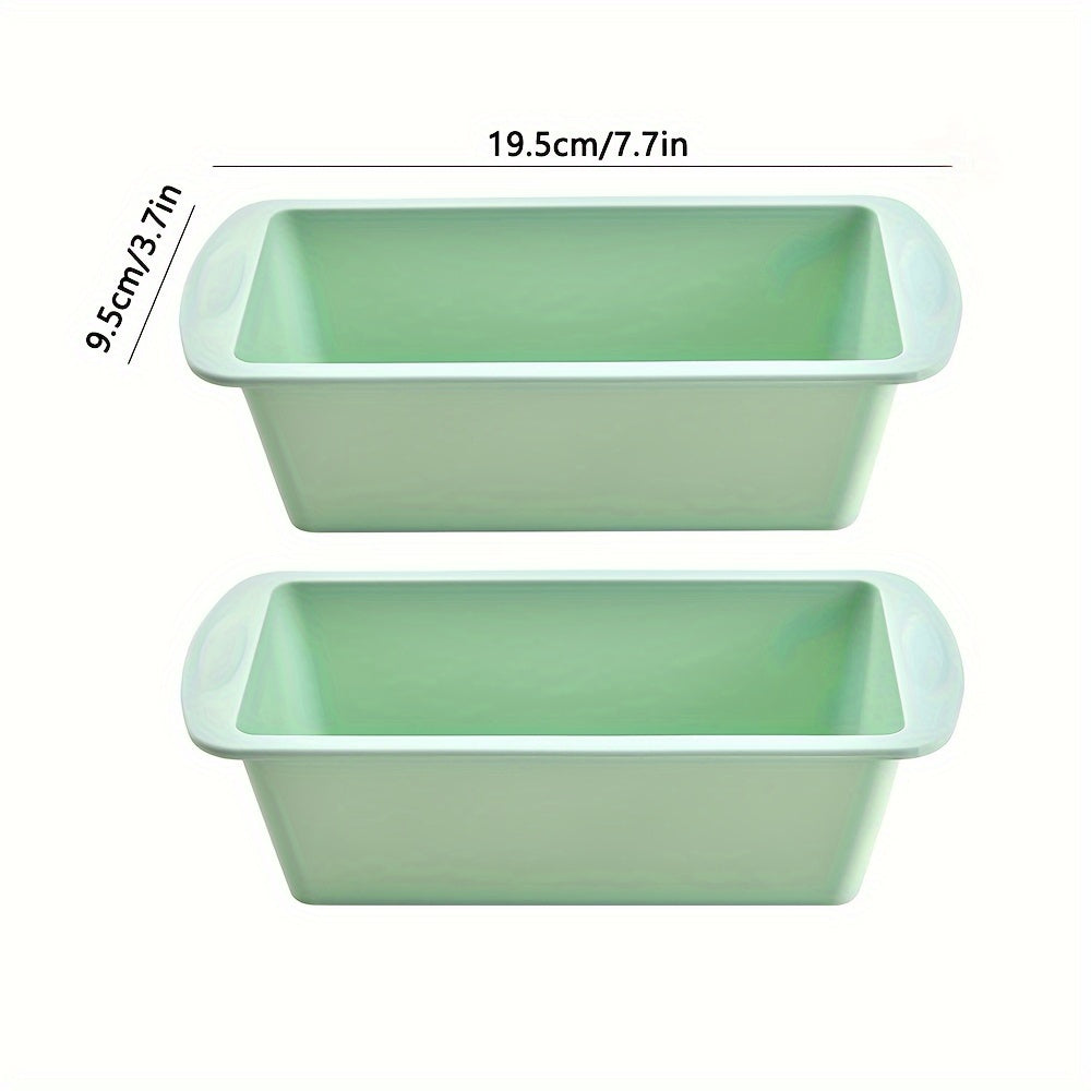 Silicone Loaf Pan Set 2 Non-Stick Baking Pans for Bread Brownies Cakes