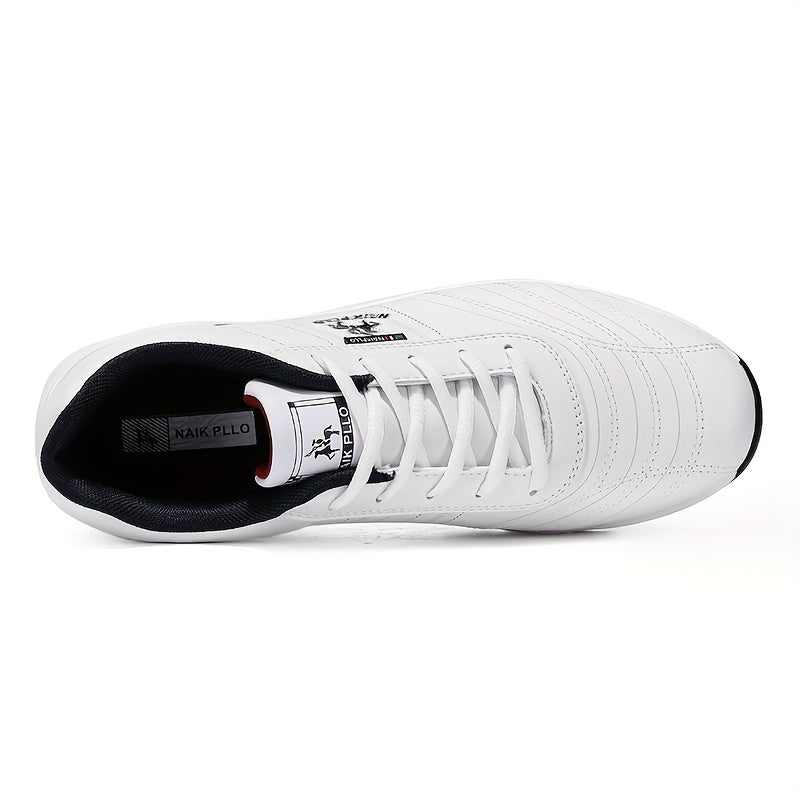 Men's All-Season Microfiber Leather Sneakers with Air Cushion and Non-Slip Rubber Sole