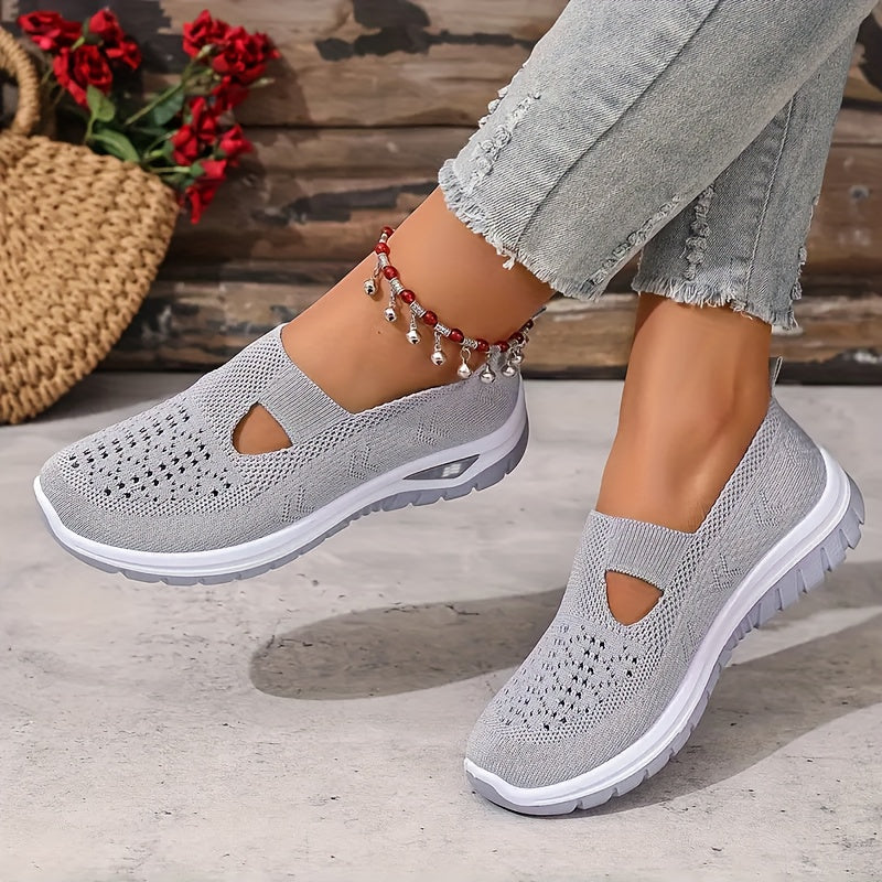 Women's Slip-On Sneakers Breathable Fabric Soft Sole Casual Shoes
