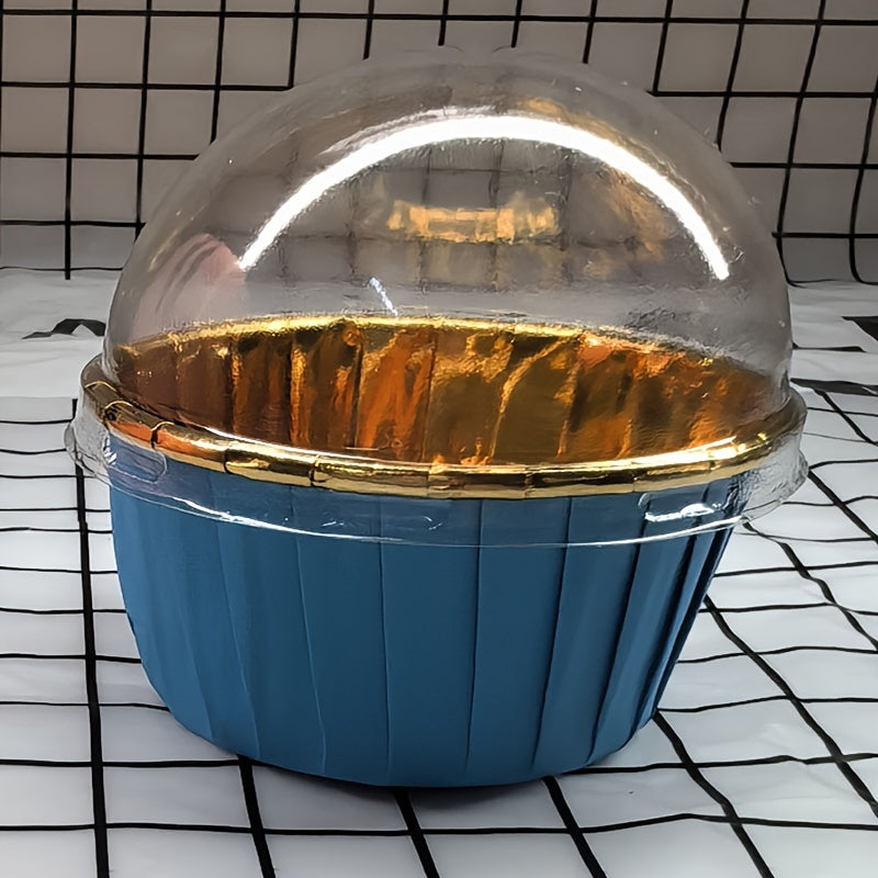 50 штук термостойких бумажных форм для кексов с крышками для выпекания кексов и маффинов