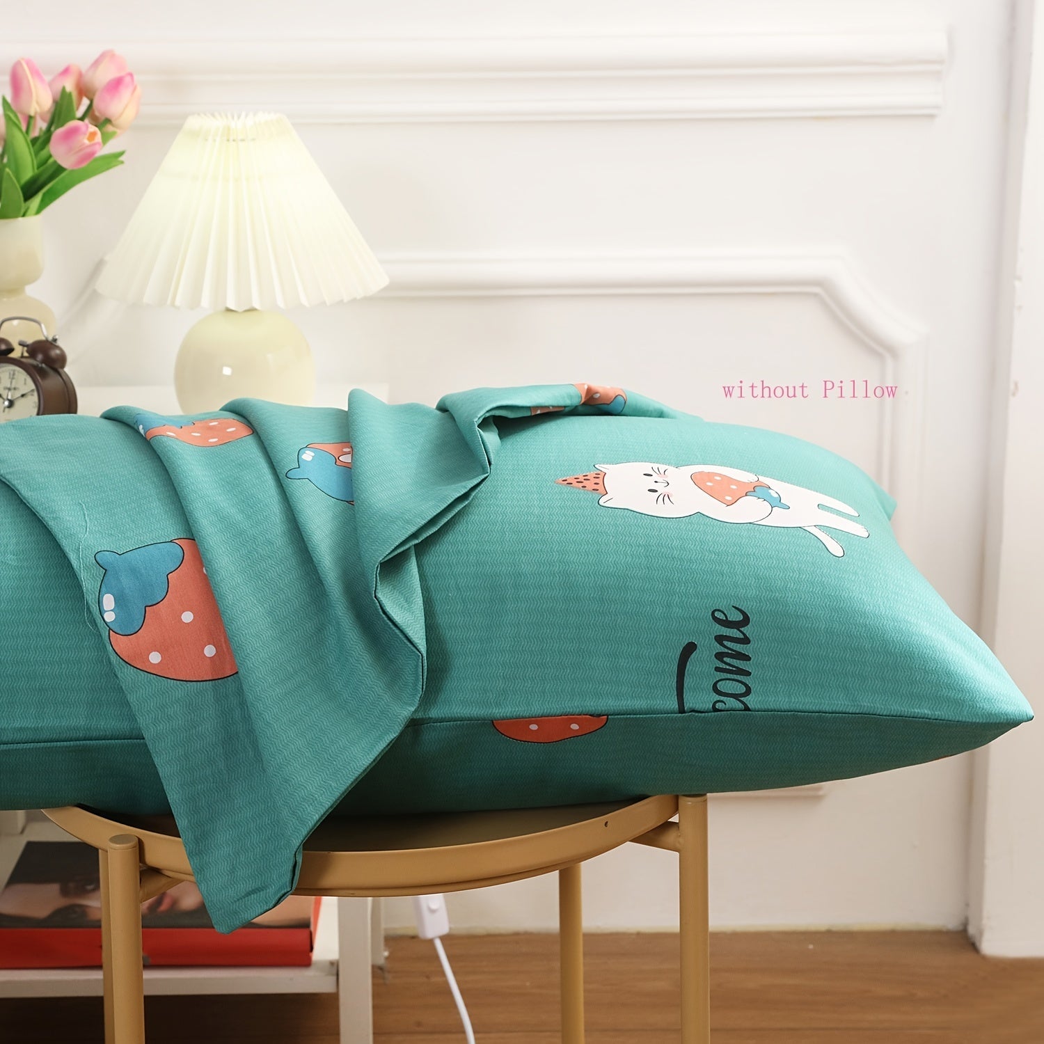 Set of 2 Cotton Pillowcases with Cartoon and Nature Designs, Breathable, Easy to Clean