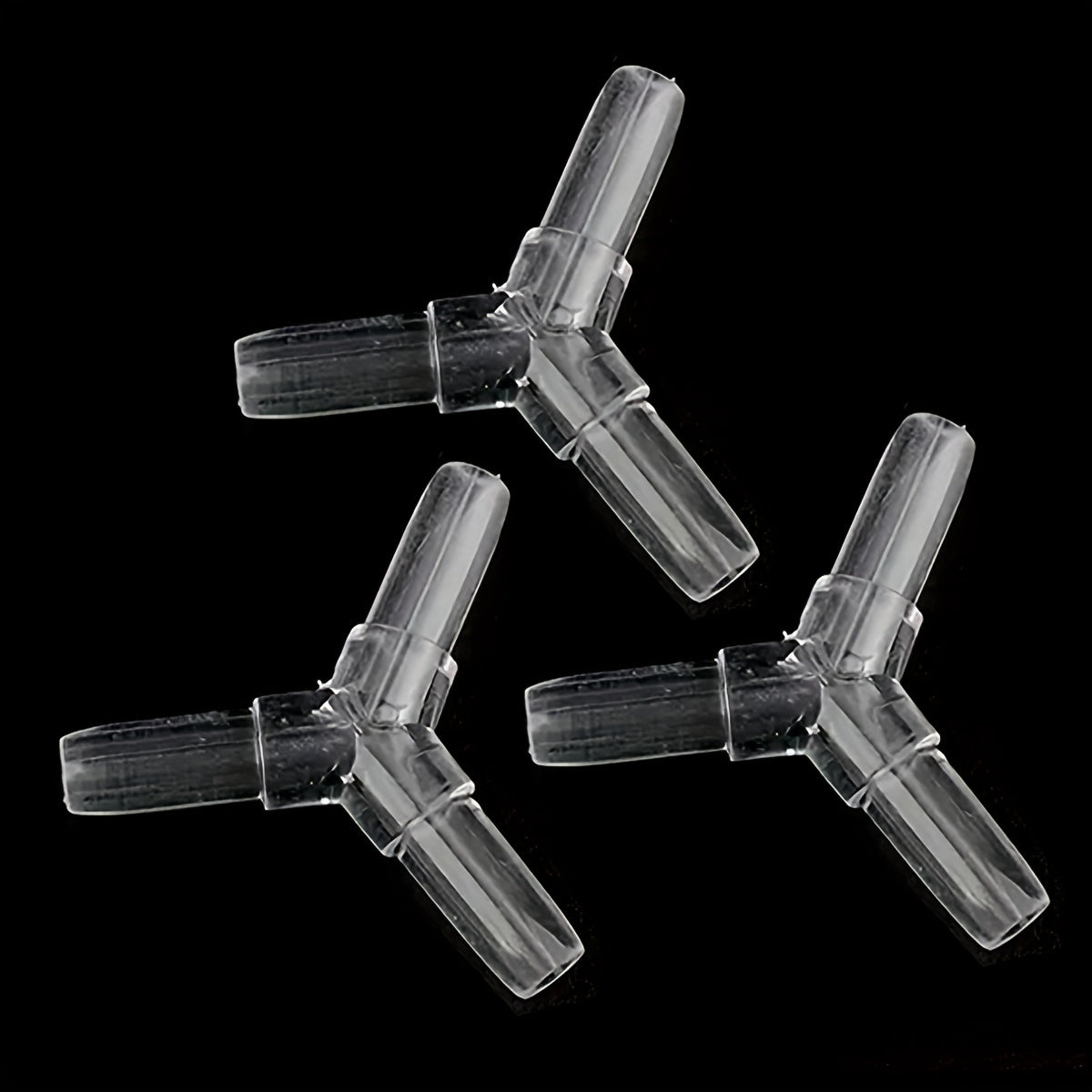 10 Pack 4mm Acrylic Aquarium Air Pump Tee Connectors for Fish Tank Oxygenation