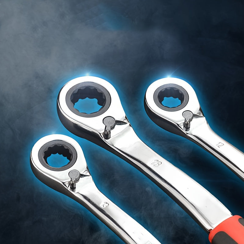 Juego de llaves de carraca universales de 7 piezas 8-19mm Herramienta de reparación de automóviles de metal