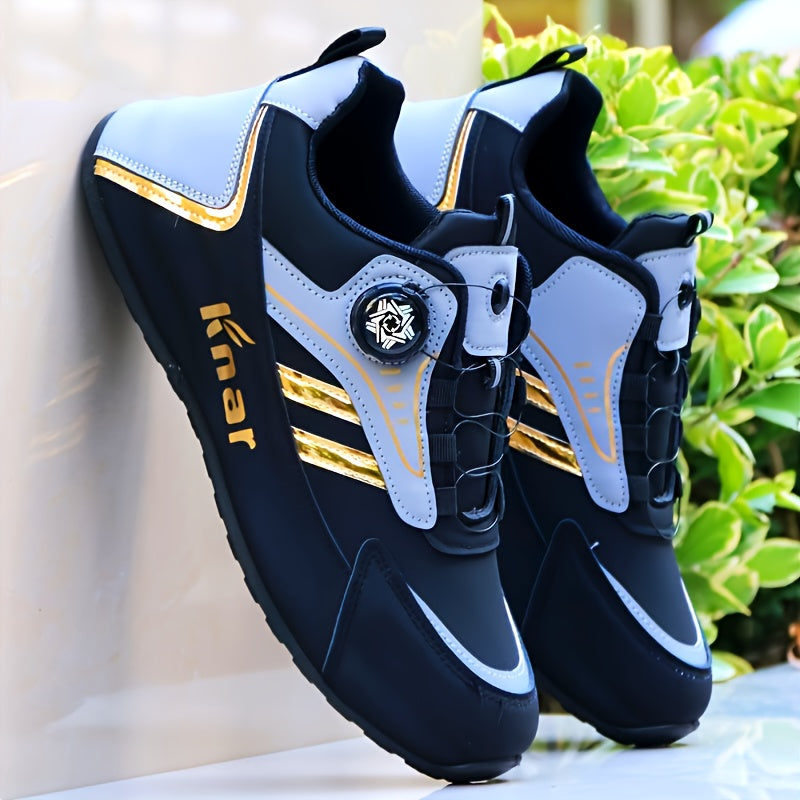 Men's Lightweight Casual Sneakers with Anti-Slip Sole and Buckle Closure