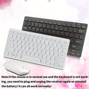 Ergonomic Wireless Keyboard and Mouse Set 2.4GHz Optical Slim ABS Battery-Free for PC