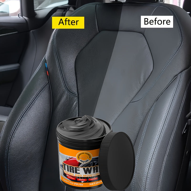 150g Automotive Interior Polishing Paste Car Care Kit with Tire Gloss Wax and Plastic Leather Repair