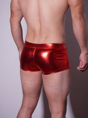 Men's Metallic Shiny Boxer Briefs Gradient Color Low-Rise Nylon Blend Casual Underwear