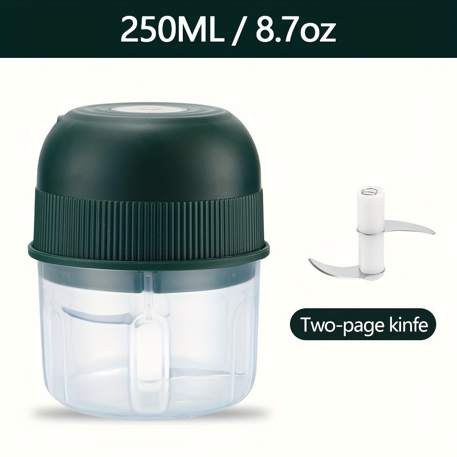 250ml Elektr mini sarimsoqpichoq USB qayta zaryadlanadigan go'sht maydalagich oshxona asbobi