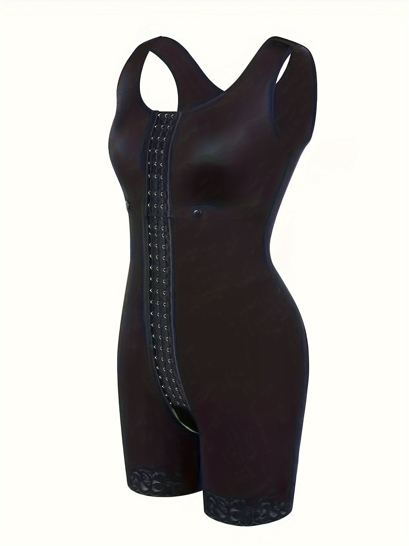 Body de tallas grandes para mujer con faja moldeadora, encaje en el dobladillo, control de barriga y cierre frontal