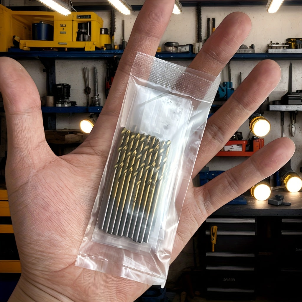 50pcs Titanium Coated High-Speed Steel Drill Bit Set for Metal Wood Plastic
