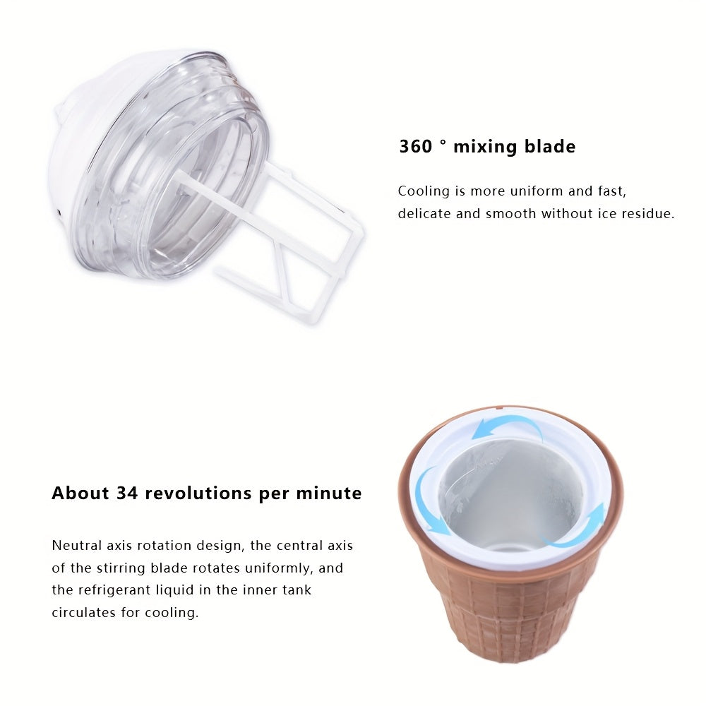 Mini Electric Ice Cream Maker Stainless Steel Bowl USB Power Frozen Treats