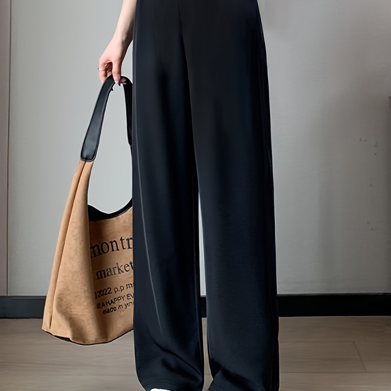 Women's Polyester Straight Leg Pants Solid Color Spring Fall Fashion