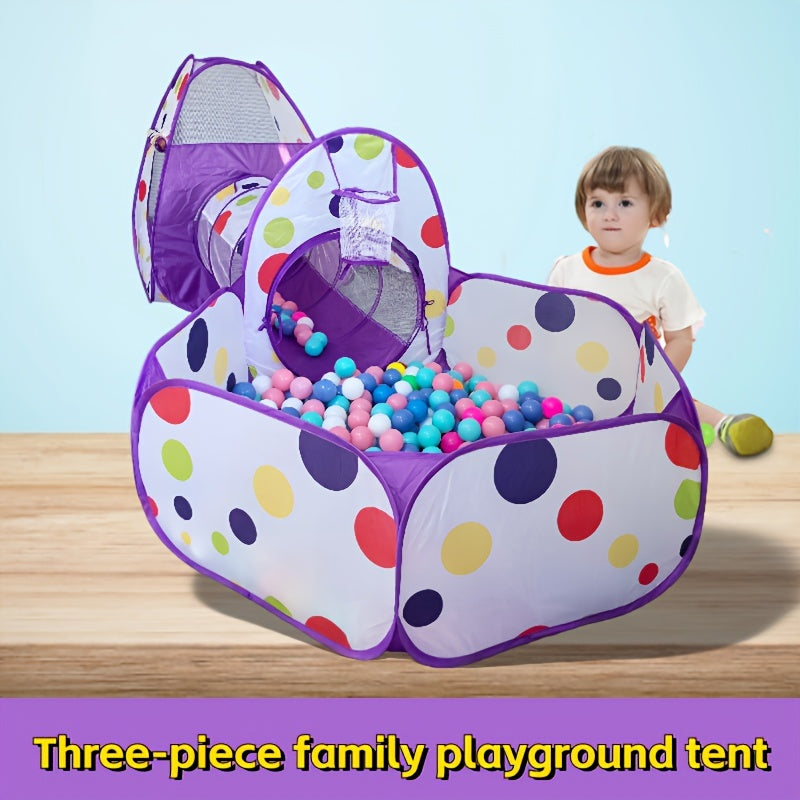 Portable Baby Play Tent with Ball Pool Tunnel and Toy House for Kids 12 Months Plus