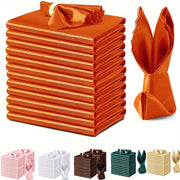 12pcs Satin Napkins and Velvet Table Runner Set 43x43cm for Wedding and Party Decor