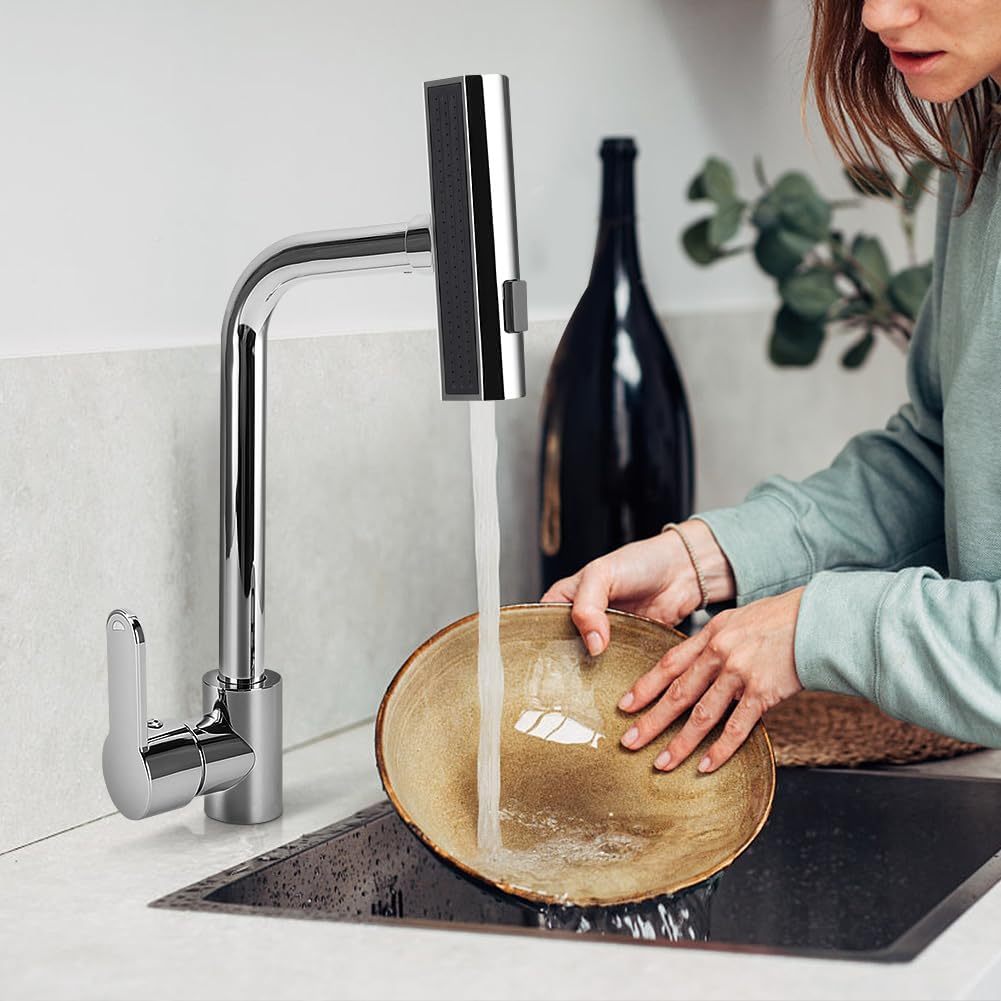 Universal Faucet Adapter with Three-Speed Waterfall Spray and Rotatable Head
