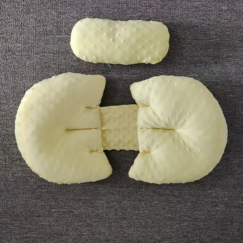 MiiYoung tomonidan Maternity Pillow - Yumshoq Beanie Velvet, Yon va Qorin bilan Uslubda Yotish uchun Belni Qo'llab-quvvatlash uchun U-Shaklida, Polyesterdan tayyorlangan