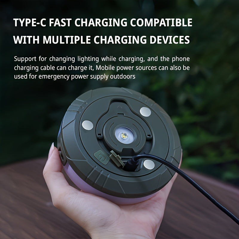 2-in-1 LED RGB Camping String Lights 10m Rechargeable Battery Outdoor Decor