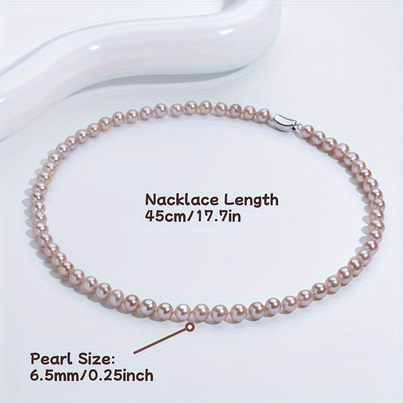 Pink and Purple Freshwater Cultured Pearl Necklace 6-7mm AAAA+ High Luster Elegant Jewelry