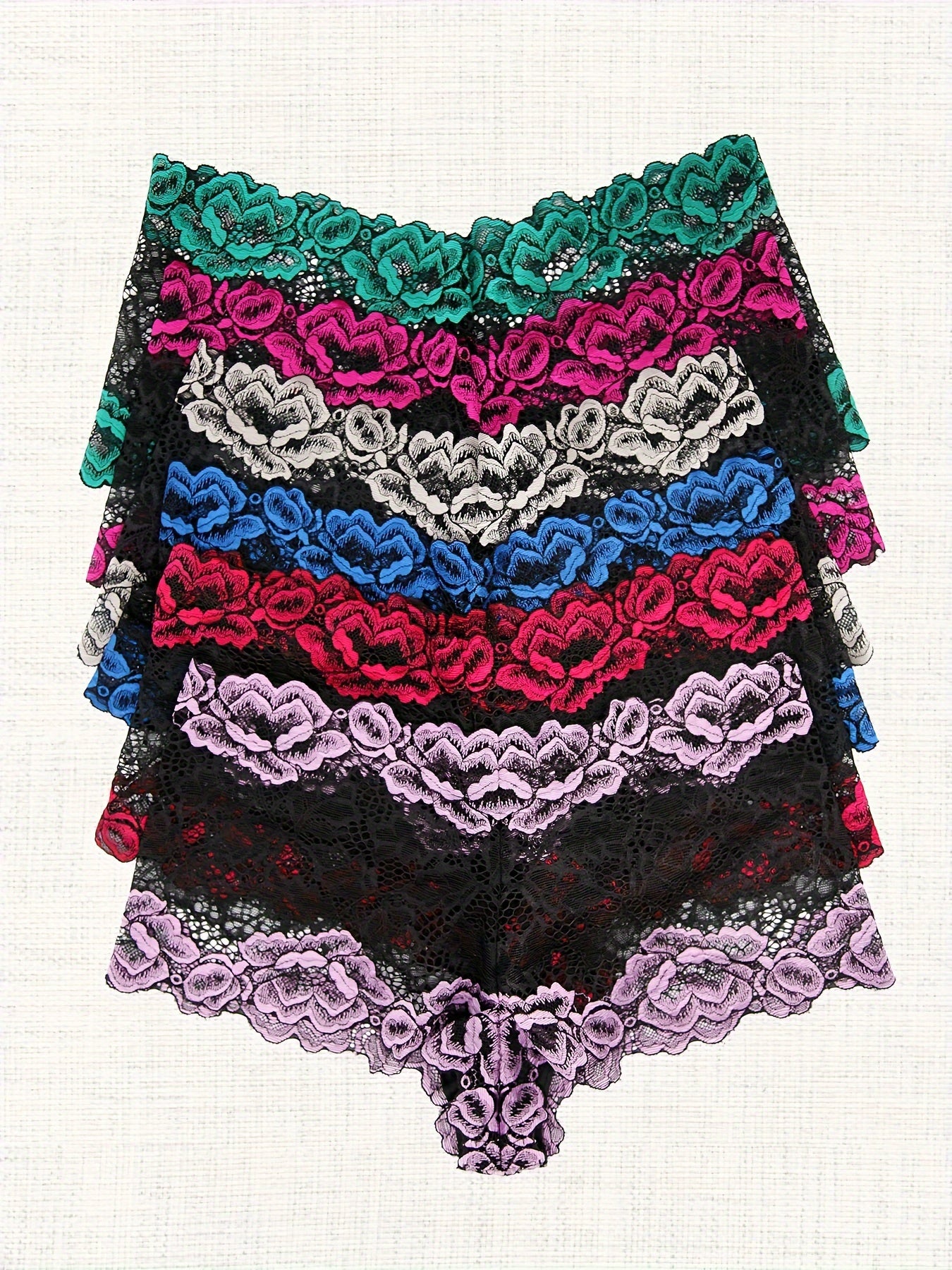 Women's Floral Lace Briefs See-Through Intimates Sexy Lingerie Underwear