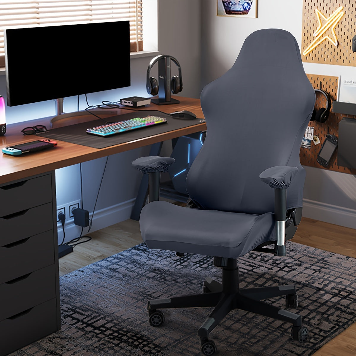 Waterproof Gaming Chair Cover Set with 2 Armrest Covers