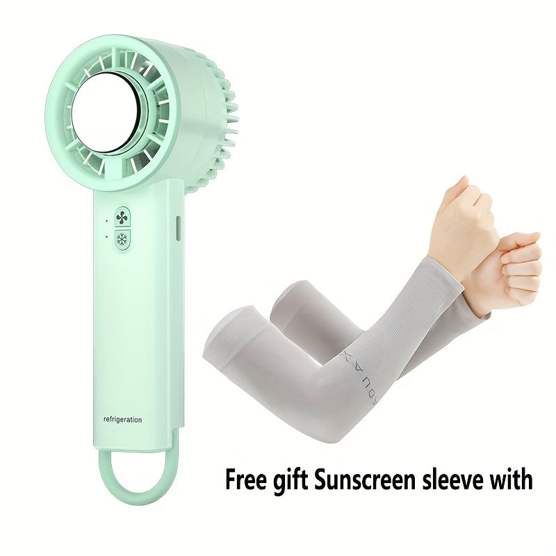 Portable Handheld Fan with Semiconductor Cooling Plate USB Rechargeable Quiet Indoor Outdoor Use