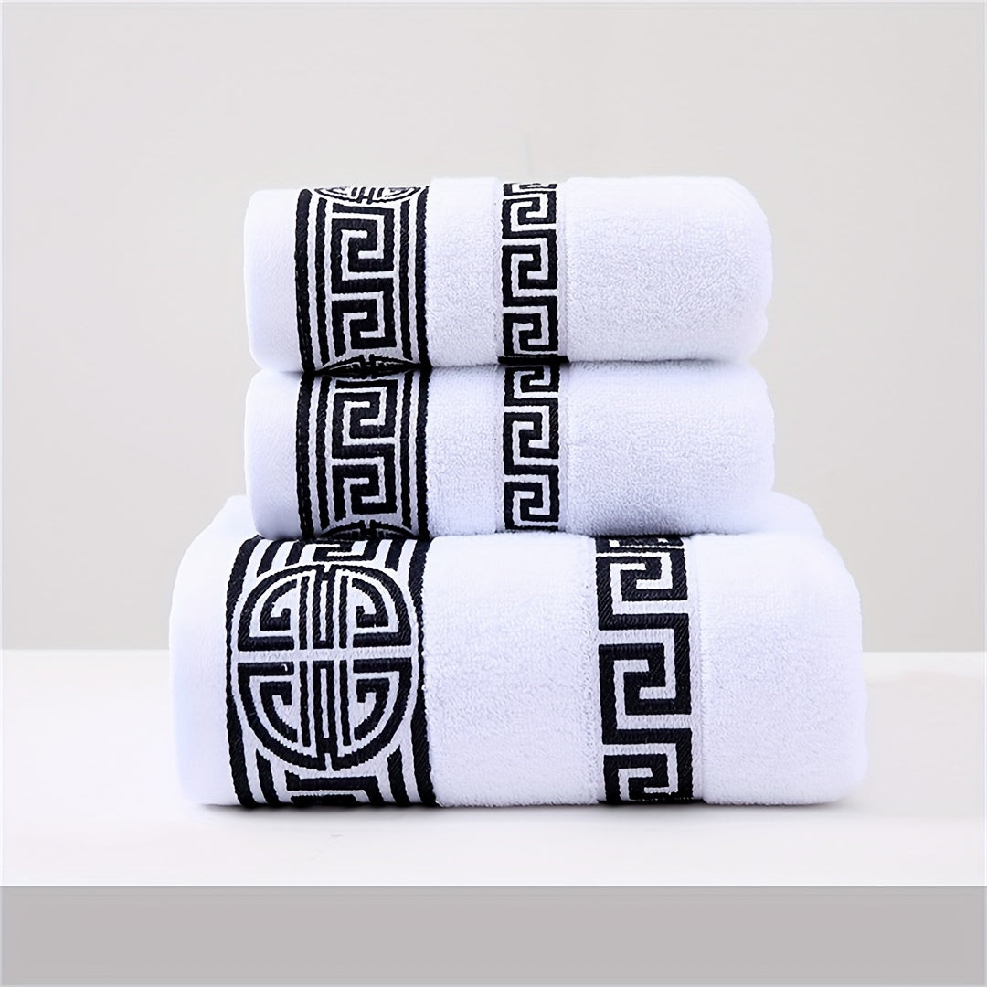 Cotton Towel Set Includes Bath and Hand Towels Dark Colors Absorbent Soft