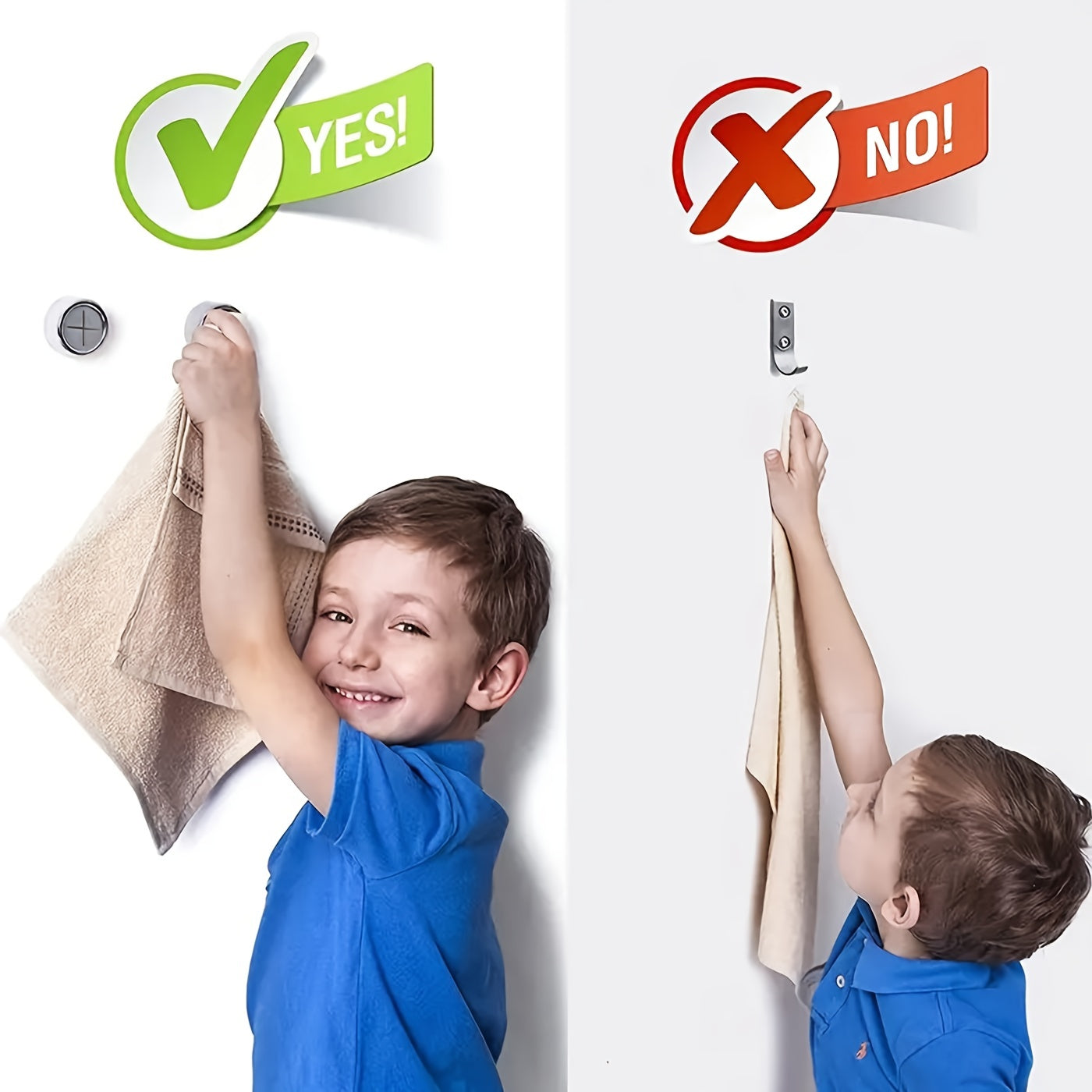 Ikki dona dumaloq o'z-o'zidan yopishadigan sochiq tutgichlari, hammom uchun, qo'l va idish sochiqlari, burg'ulash shart emas.