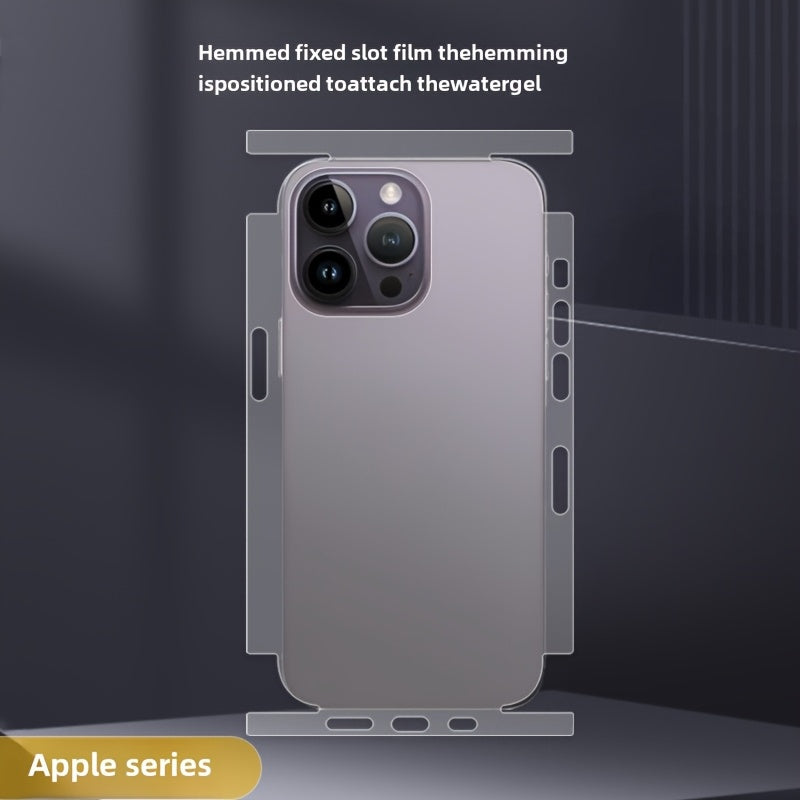 Barcha Apple telefon modellari uchun yuqori aniqlikdagi, chizishdan himoyalovchi telefon himoya filmi to'plami. iPhone 16 Pro Max uchun qirralari o'ralgan suv bilan sovutiladigan orqa film va iPhone uchun to'liq TPU yumshoq filmni o'z ichiga oladi.