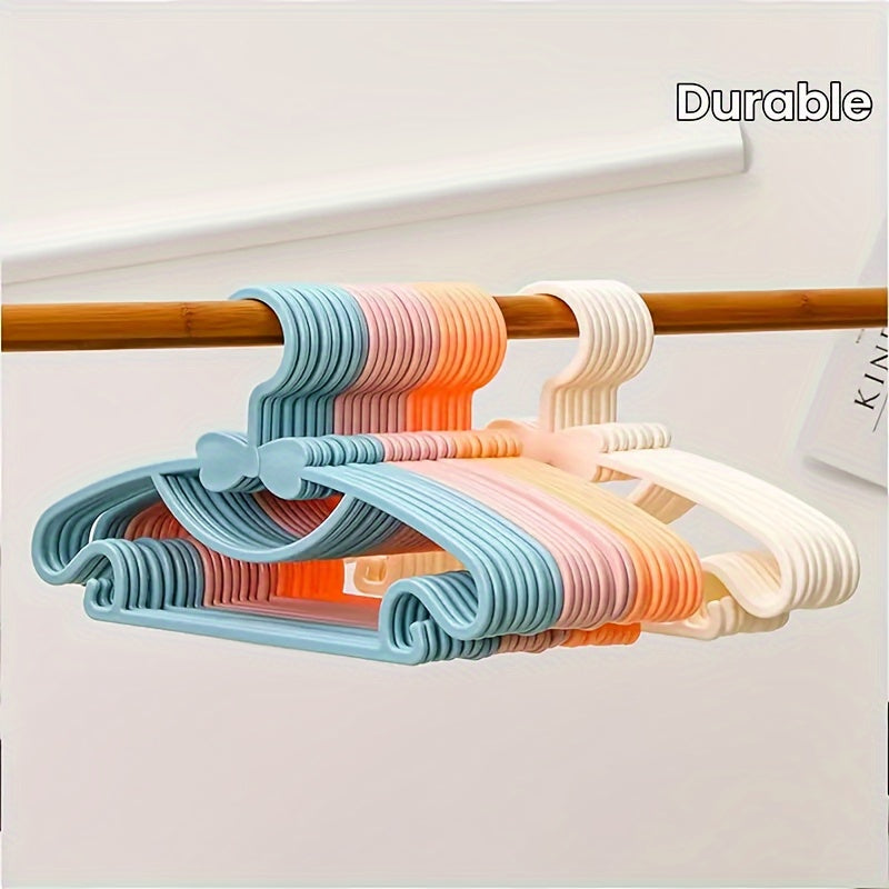 Juego de 10 perchas de plástico para ropa de niños, anti-deslizantes, resistentes, para secar en armario, baño y dormitorio