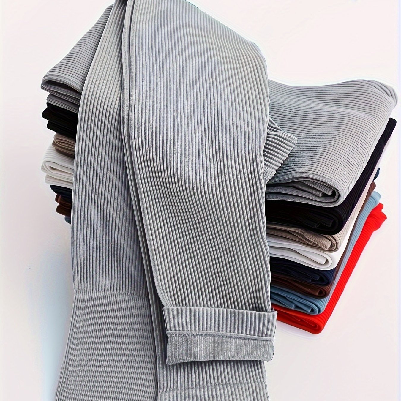 Women's Solid Color Wideband Waist Yoga Leggings Breathable Tummy Control High Stretch