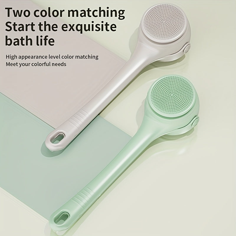 Electric Shower Brush Cleaner with 2 Long Handles 4 Rotating Shower Heads Silicone Body Scrub