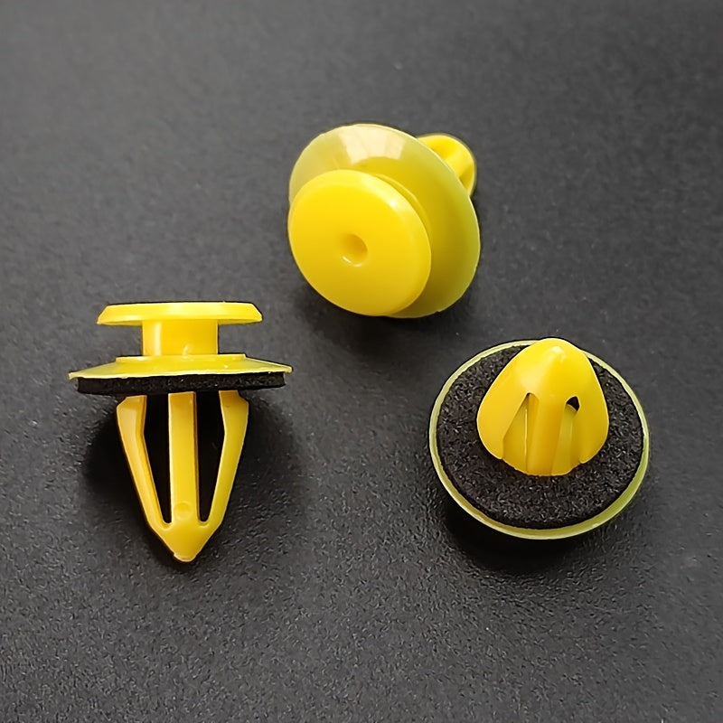 50 Pcs Yellow Plastic Trim Fixtures for Cars and Trucks Durable Decor