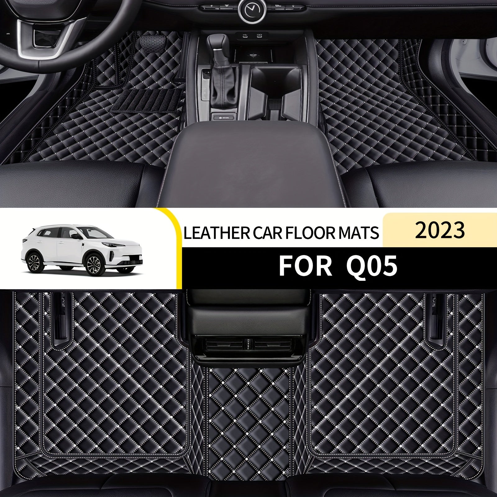 Juego de alfombrillas para coche PUPU de cuero para Q05 2023 LHD duradero y fácil de limpiar