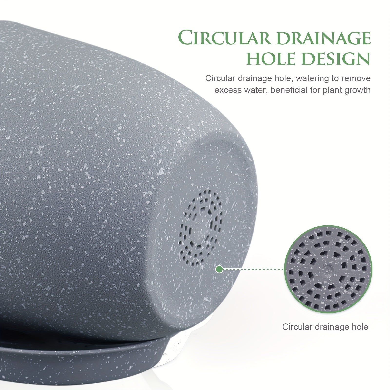 Set of 5 Self-Watering Plastic Planters with Drainage Holes for Indoor Outdoor Succulents and Houseplants