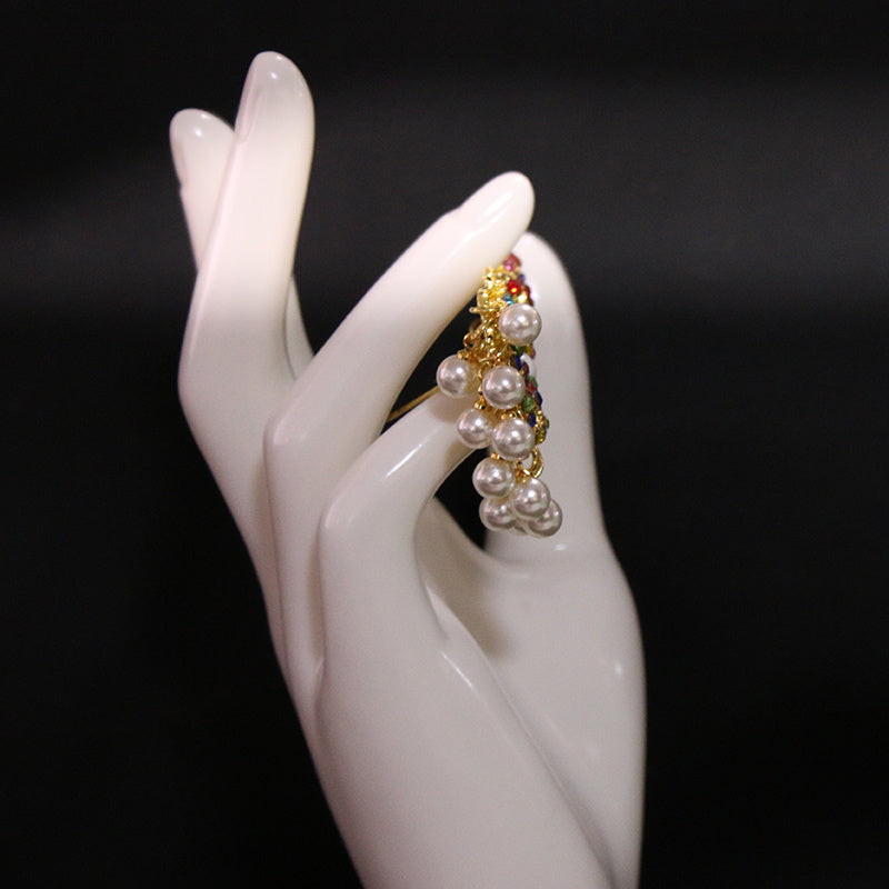 Ayollar uchun mo'ljallangan hashamatli noaniq shakldagi brosh pin va rhinestones bilan qoplangan emal