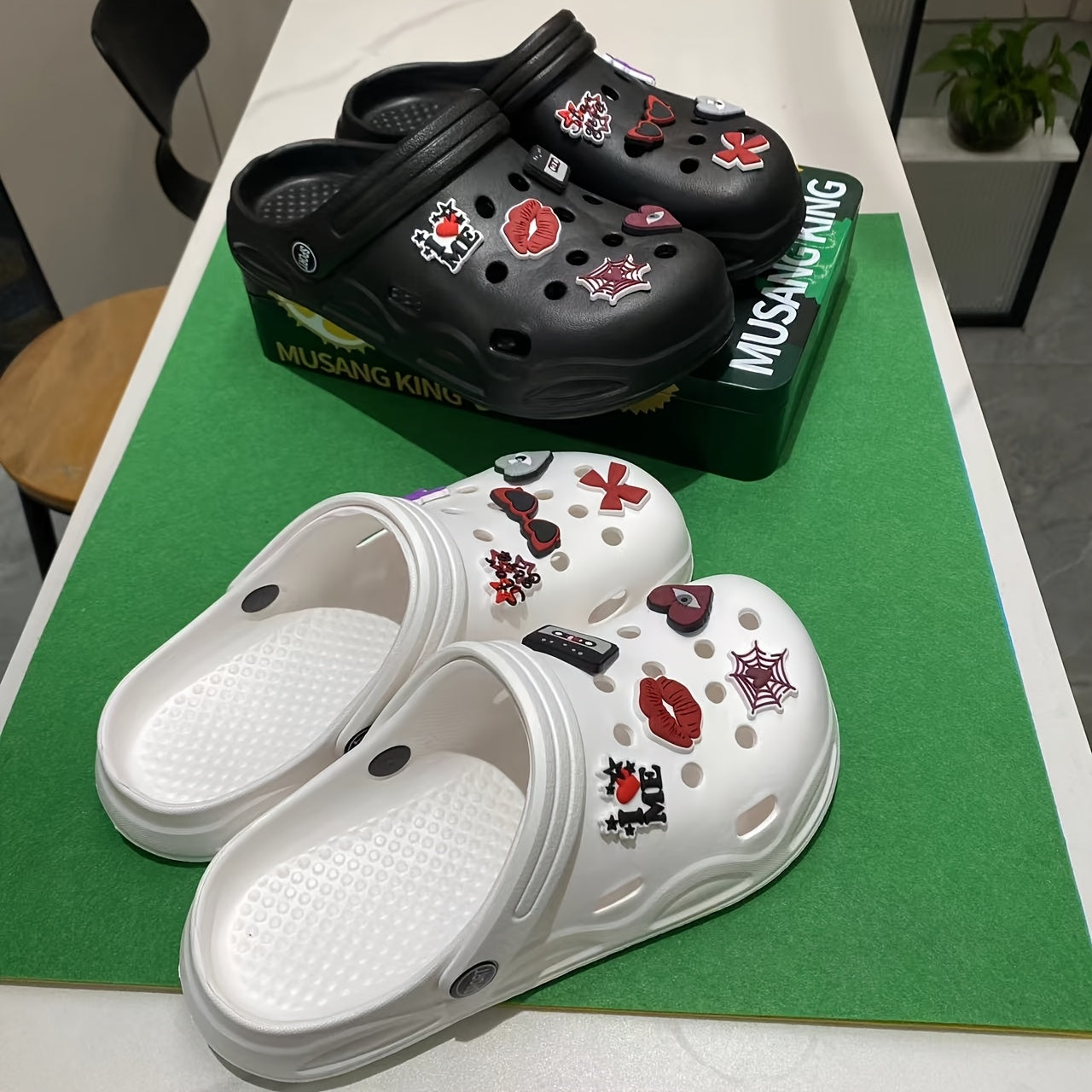 Women's Summer Hollow EVA Sandals with Cartoon Pendant and Accessories