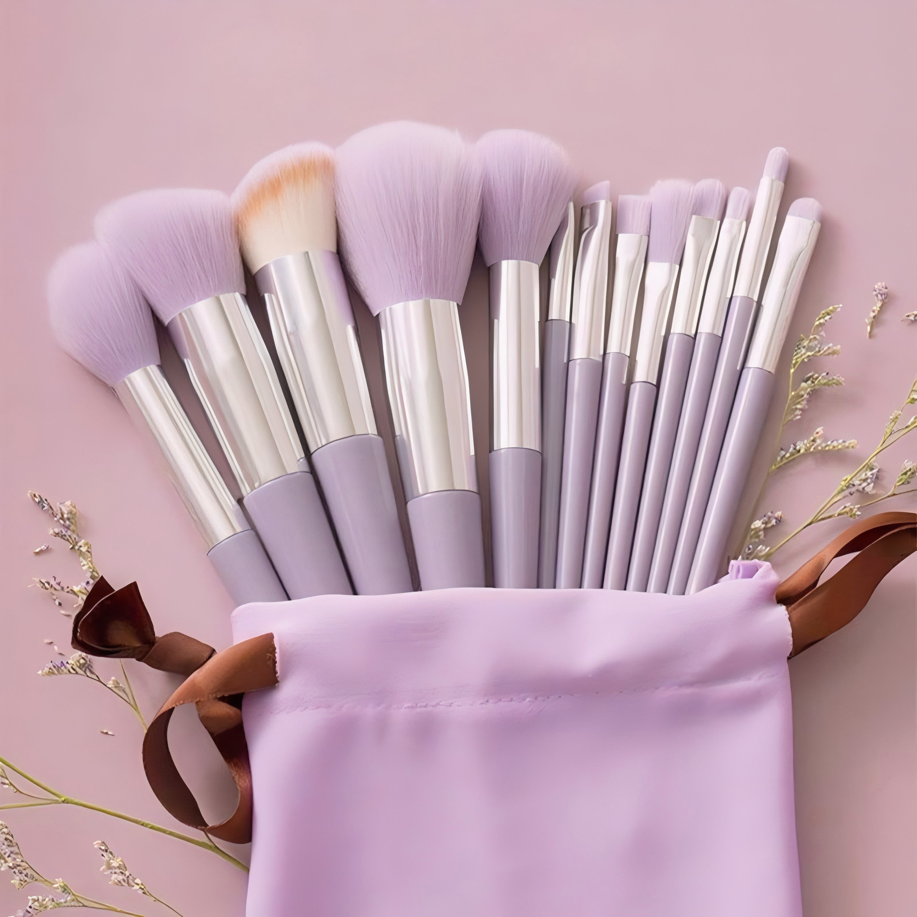 13-Piece Makeup Brush Set Nylon Synthetic Fiber Easy to Use Professional Travel-Friendly