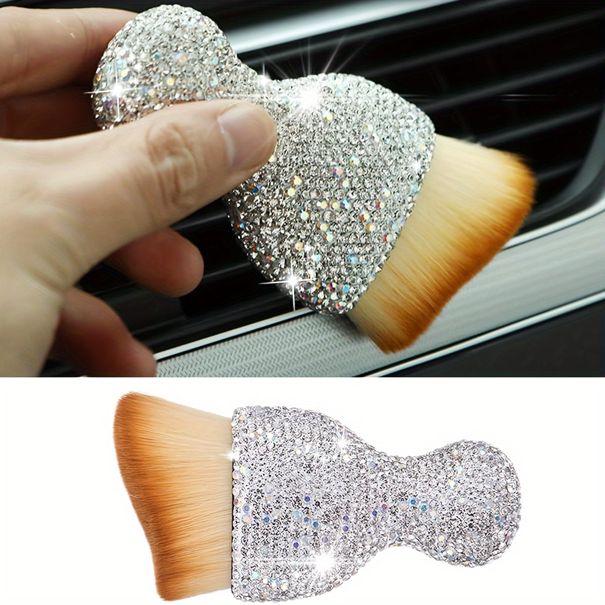 Car Interior Detailing Brush Plastic Dusting Tool Soft Bristle Compact