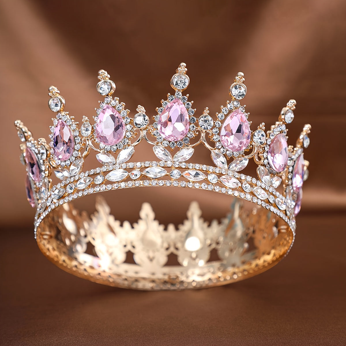 To'ylar uchun qirolichalar va prinsessalar taxti, porloq rhinestones bilan, to'y soch aksessuari