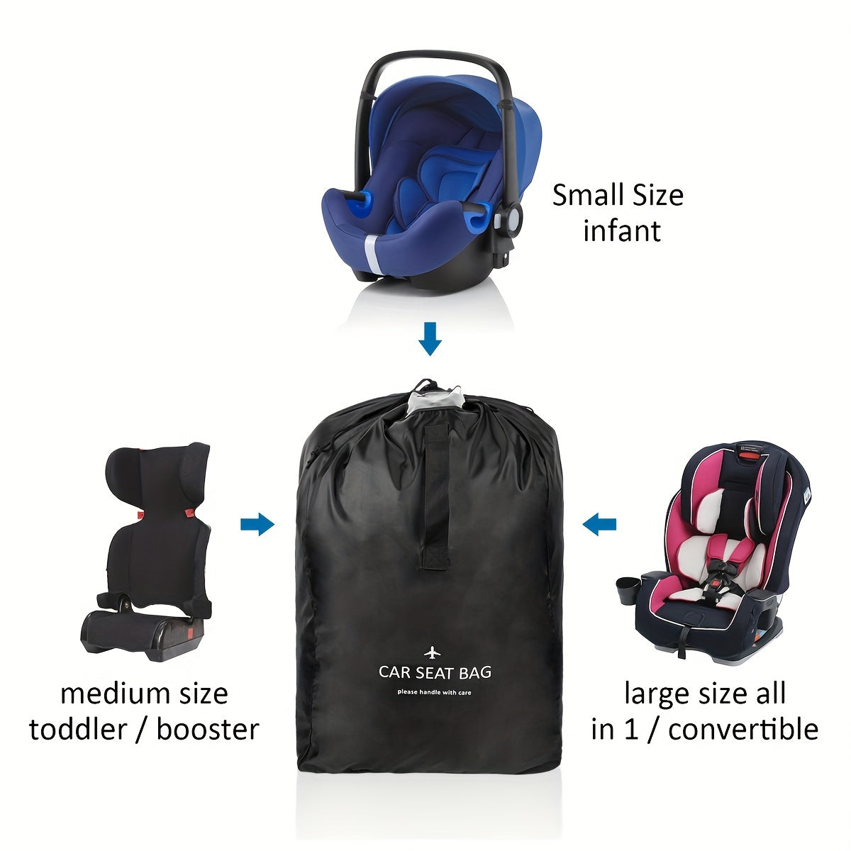 Universal Car Seat Travel Bag Water Resistant Ripstop Fabric