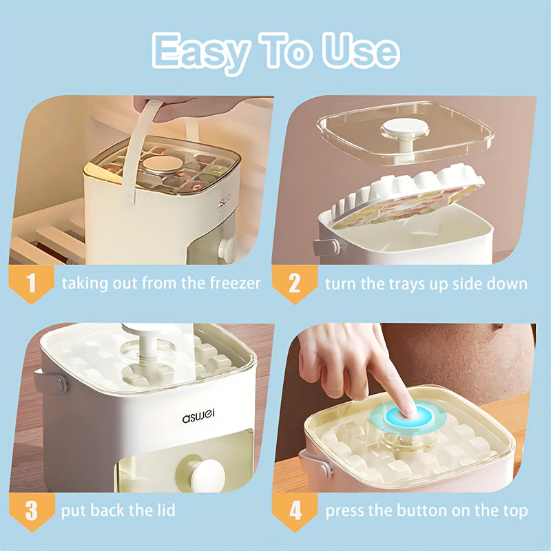 5 Pcs Ice Maker Set Food-Grade Plastic Double Tier Trays 48 Cube