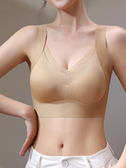 Women's Breathable Full Coverage Bra with Contrast Mesh Detailing
