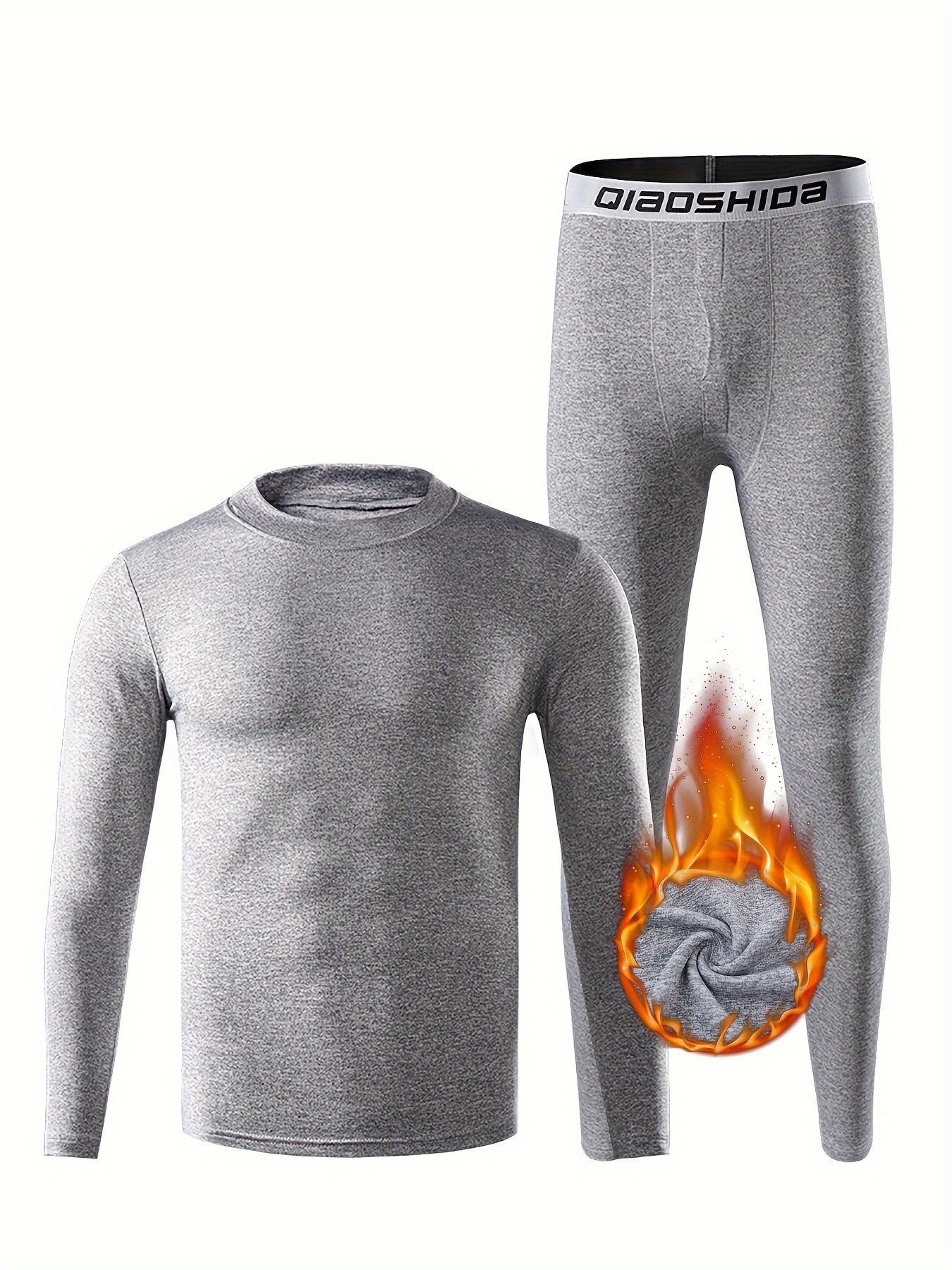 Erkaklar uchun qulay to'quv va velur ichki kiyim to'plami, o'rtacha va kichik yelkalari, uzun yenglari va shimlari bilan, kuz va qish uchun ideal.