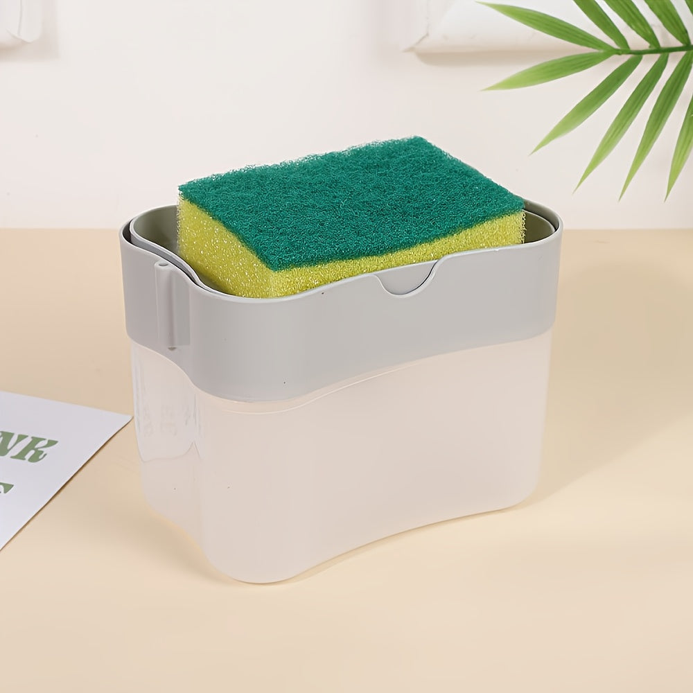 Qulay to'ldirish dizayni, oshxona va lavabo uchun joyni tejaydigan, bepul gubka bilan birga keladigan, gubka ushlagichi bilan mustahkam plastik sabun tarqatuvchi to'plami - uy tozalash uchun mukammal.