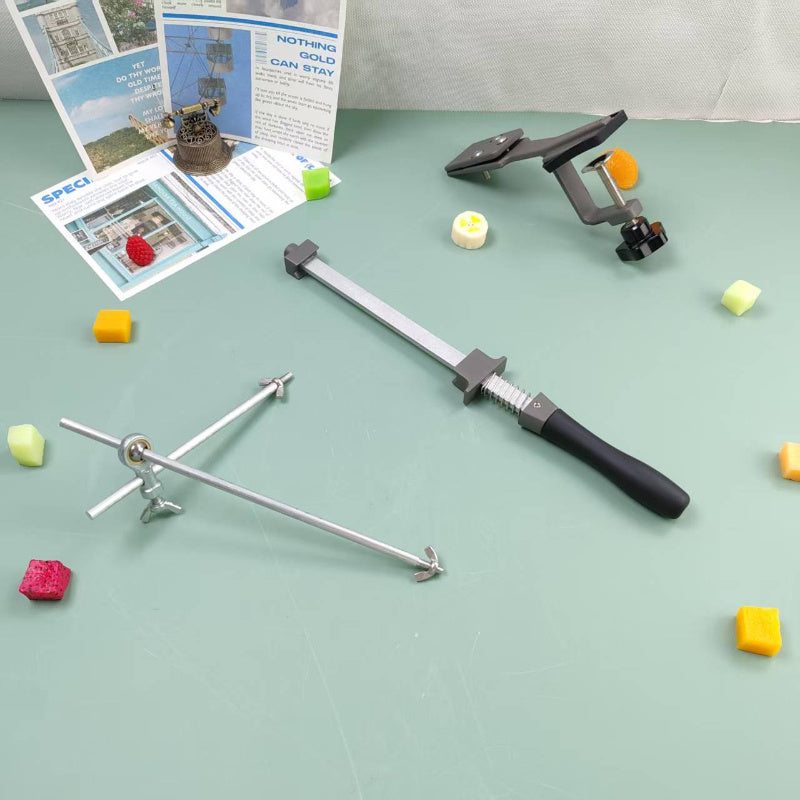 Dual Grit Angle Grinder Circular Handle Black Gray Fixed Angle Sharpener for Kitchen Outdoor Use