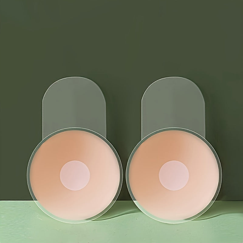 Cubiertas de pezón de silicona transpirable para mujeres, 2 pares, pasties invisibles para el pecho