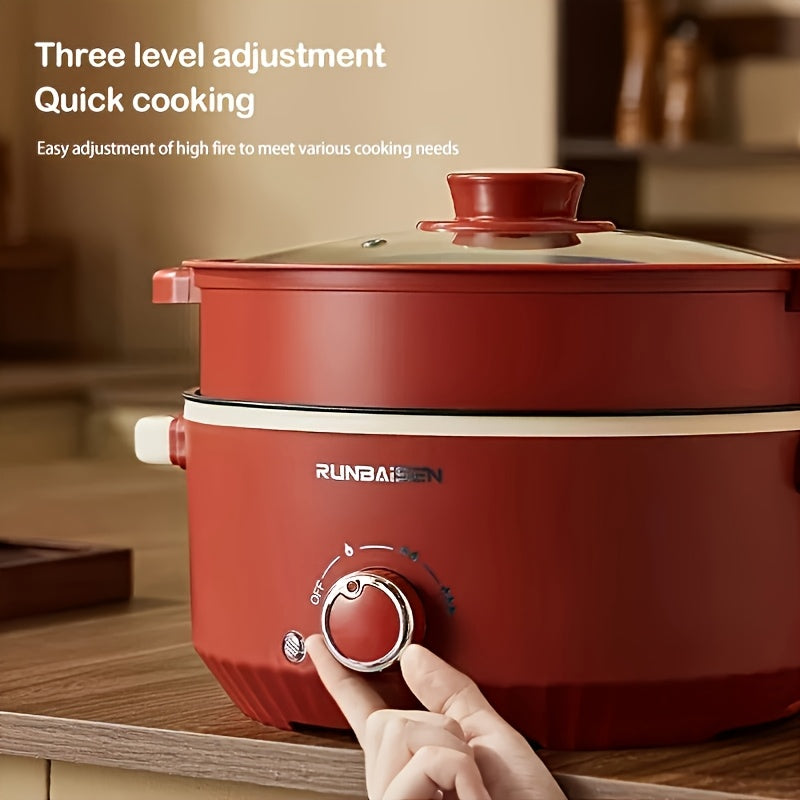 1 dona UAO Elektr taom pishirish qozoni, issiq qozon va qovurish funksiyalari bilan. Katta sig'imli, yopishmaydigan, yotoqxona va uy uchun mos. 220-240V Evropa rozetkasi. Qishki ovqat ta'minoti uchun ideal.